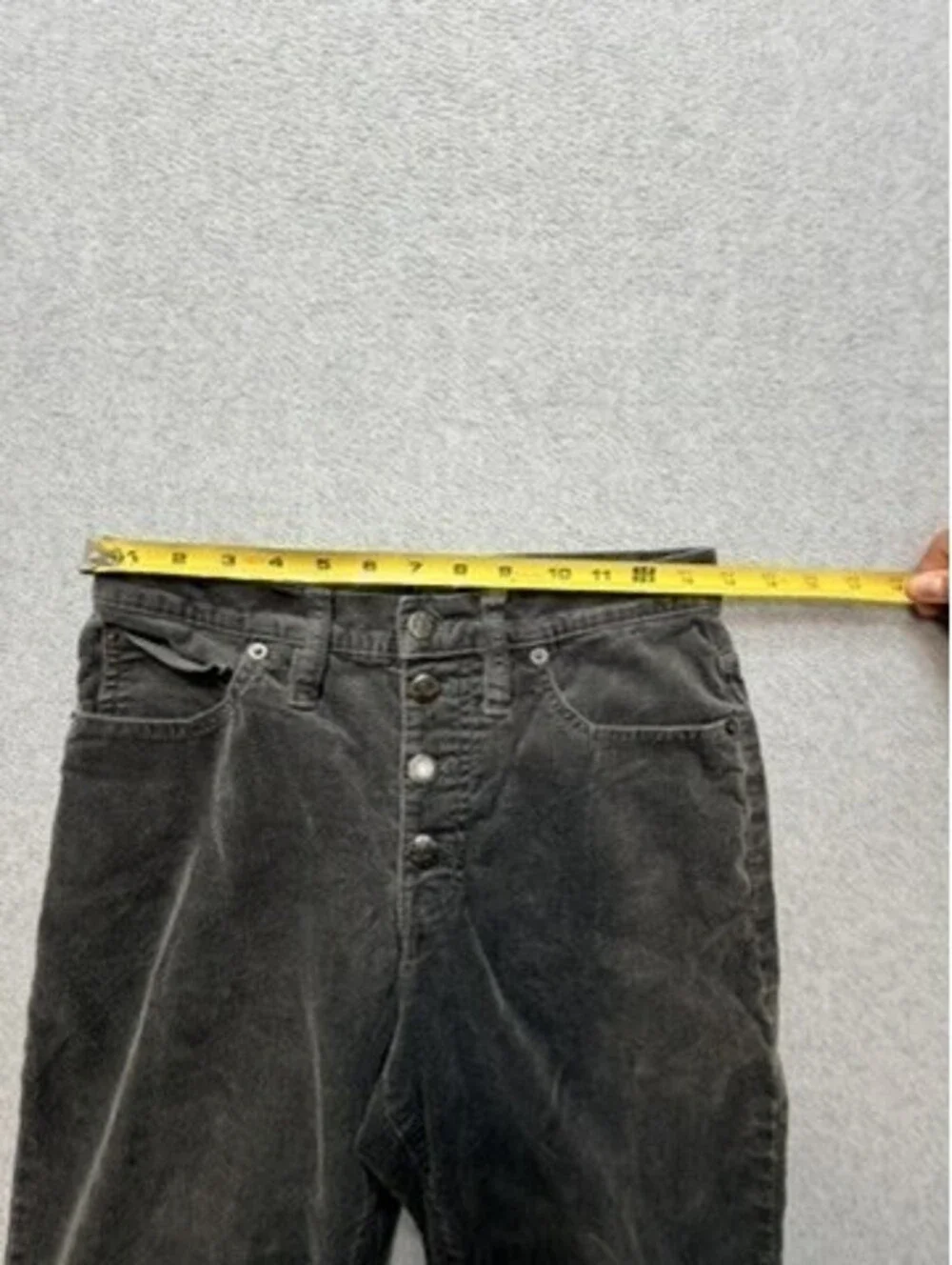 J Crew Womens 9 Inch High Rise Skinny Corduroy Pants Size 28 Gray Button Fly